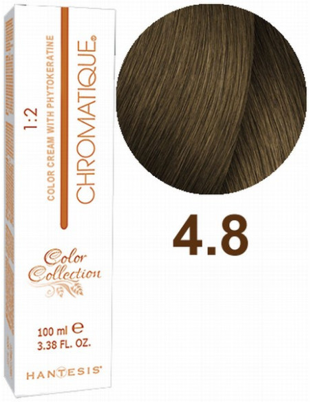 HANTESIS hårfarve CHROMATIQUE 4.8 Mørk tobak 100ml