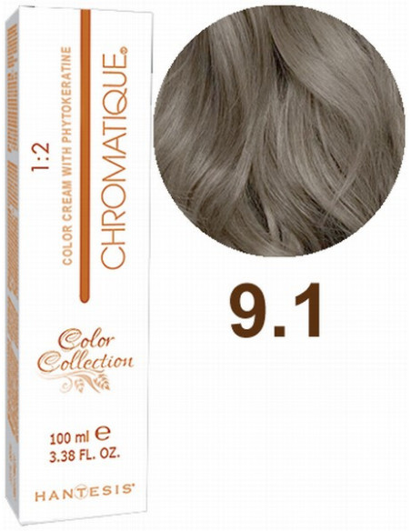 HANTESIS hårfarve CHROMATIQUE 9.1 Meget lys askeblond 100ml