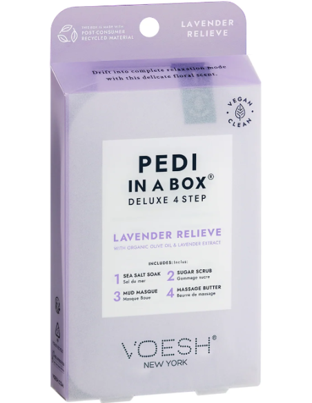 VOESH - PEDI IN A BOX Fodsæt Lavendel Lindrer, beroliger, 4 produkter
