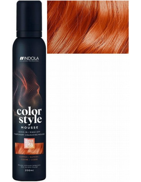 INDOLA COLOR STYLE MOUSSE Kobberfarvet hårmousse 200ml