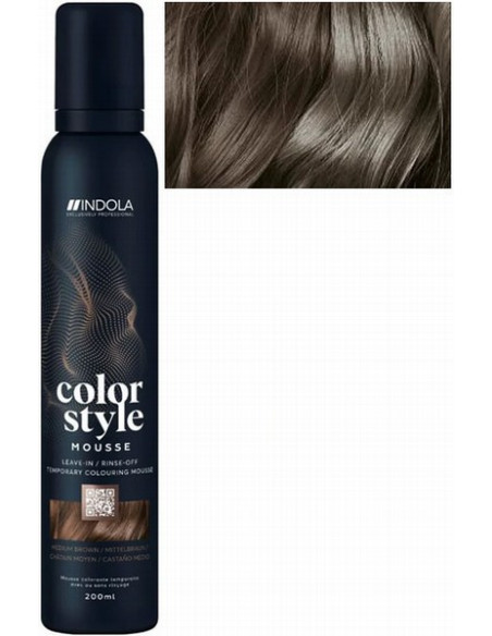 INDOLA COLOR STYLE MOUSSE Mellembrun hårfarvningsmousse 200ml