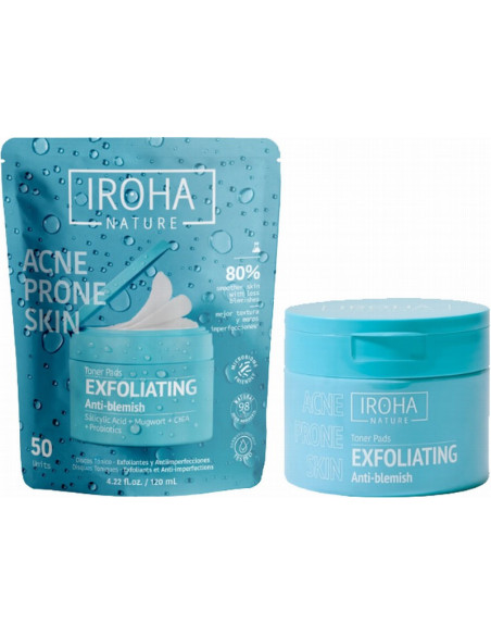 IROHA NATURE ACNE PRONE Peeling pads med salicylsyre til reduktion af akne 50 stk.
