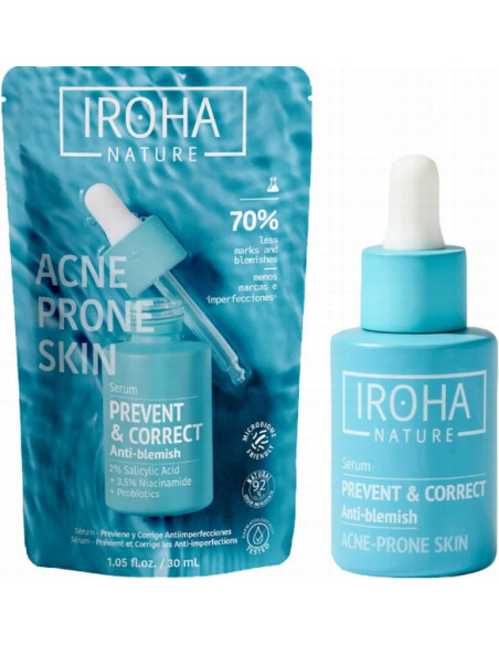IROHA NATURE ACNE PRONE Serum med salicylsyre til forebyggelse af akne-ar, udglattende 30 ml