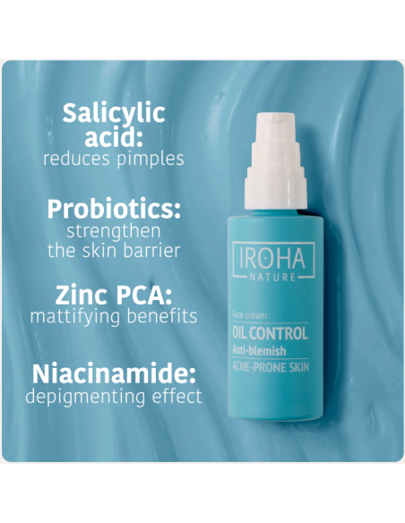 IROHA NATURE ACNE PRONE Creme med salicylsyre til anti-akne, talgkontrol 50 ml