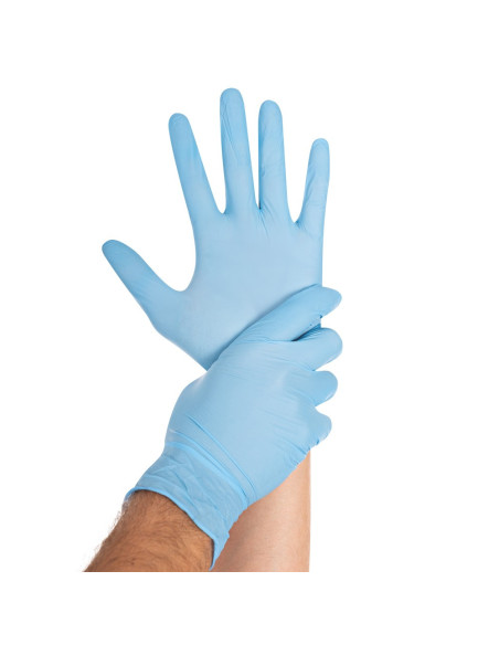 Handsker Nitrylex PF Protect | Nitril | Pudderfri (Medium, 7-8) | Blå 100 stk.