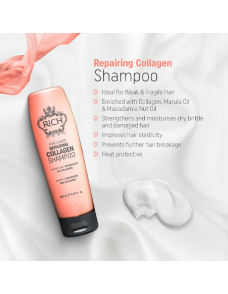 RICH Pure Luxury REPARERENDE KOLLAGEN Regenererende shampoo med kollagen 250 ml