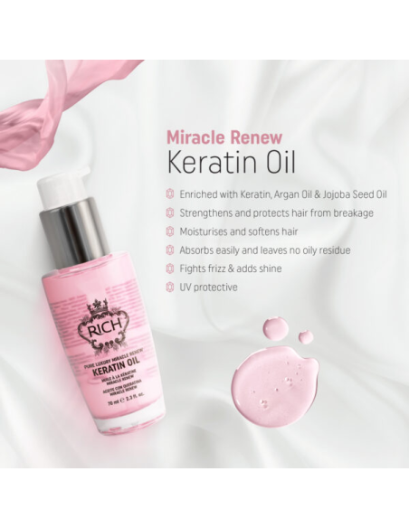 RICH Pure Luxury MIRACLE RENEW KERATIN Keratinfornyende Olie 70ml