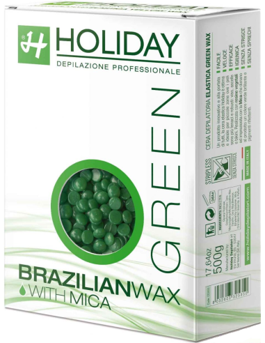 HOLIDAY BRAZILIAN Wax elastic, pearls (green) 500g