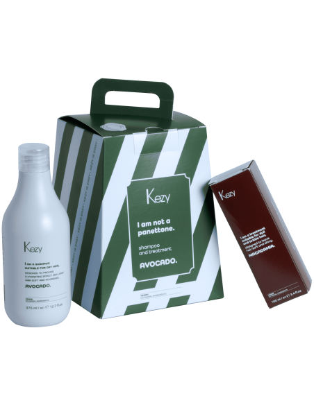 KEZY Plejesæt til tørt hår AVOCADO (Shampoo 385ml + Olie 100ml)