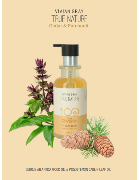 TRUE NATURE Cremet Håndsæbe (Ceder og Patchouli) 300ml