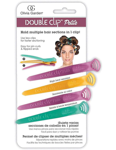 OLIVIA GARDEN Double Clip Hair clips, colors, 4pcs