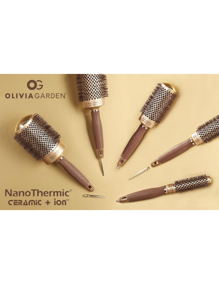 OLIVIA GARDEN Termisk børste NANOTHERMISK TERMISKE, keramisk, ionisk, antistatisk, Ø82 mm