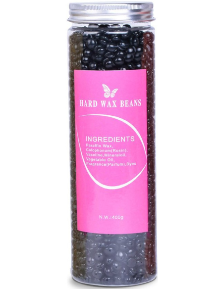 Hård voks, perler, sort 400g